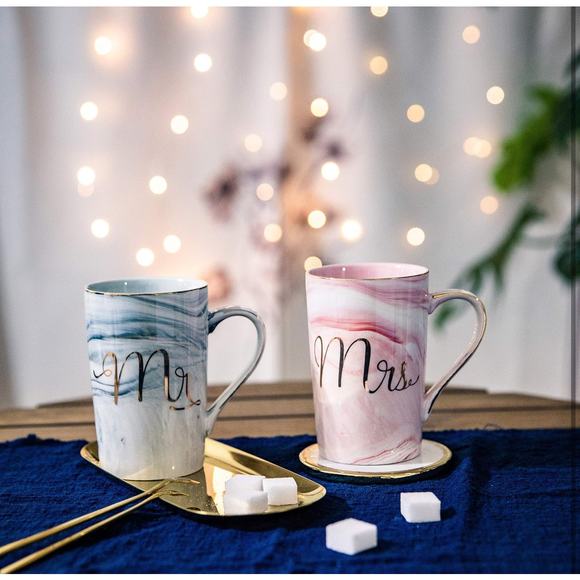 Mr and Mrs Coffee Ceramic Mugs Wedding Gifts Bride Groom Couples Bridal Shower - Picture 3 of 5